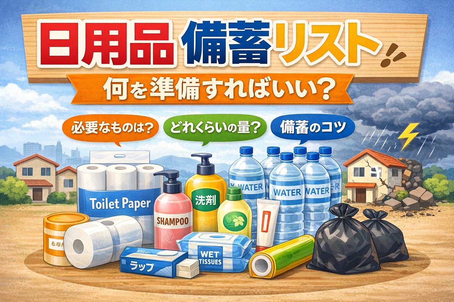 日用品の備蓄リストは何を準備すればいい？最低限から分かりやすく解説