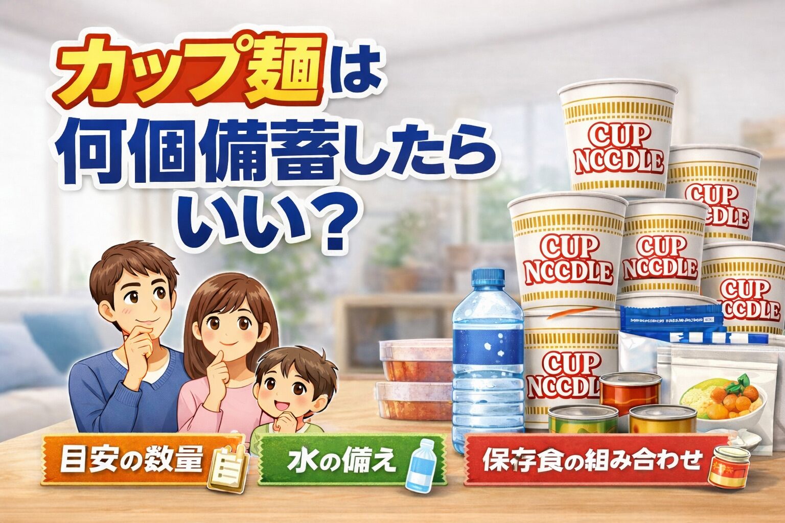 カップ麺は何個備蓄しておくといい？目安の数や無理なく続けるコツを解説