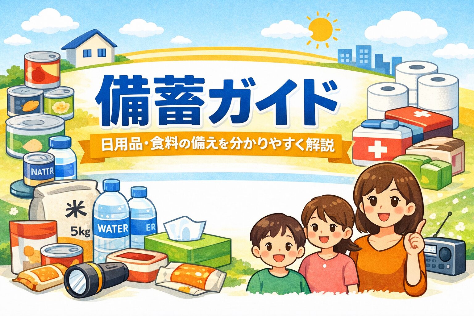 備蓄ガイド｜日用品・食料の備蓄量やリストを分かりやすく解説