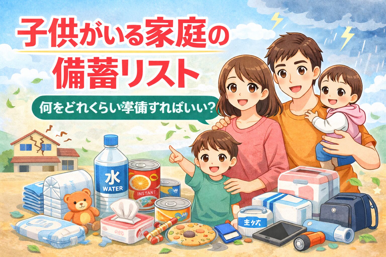 子供がいる家庭の備蓄リスト！何をどれくらい準備すればいい？
