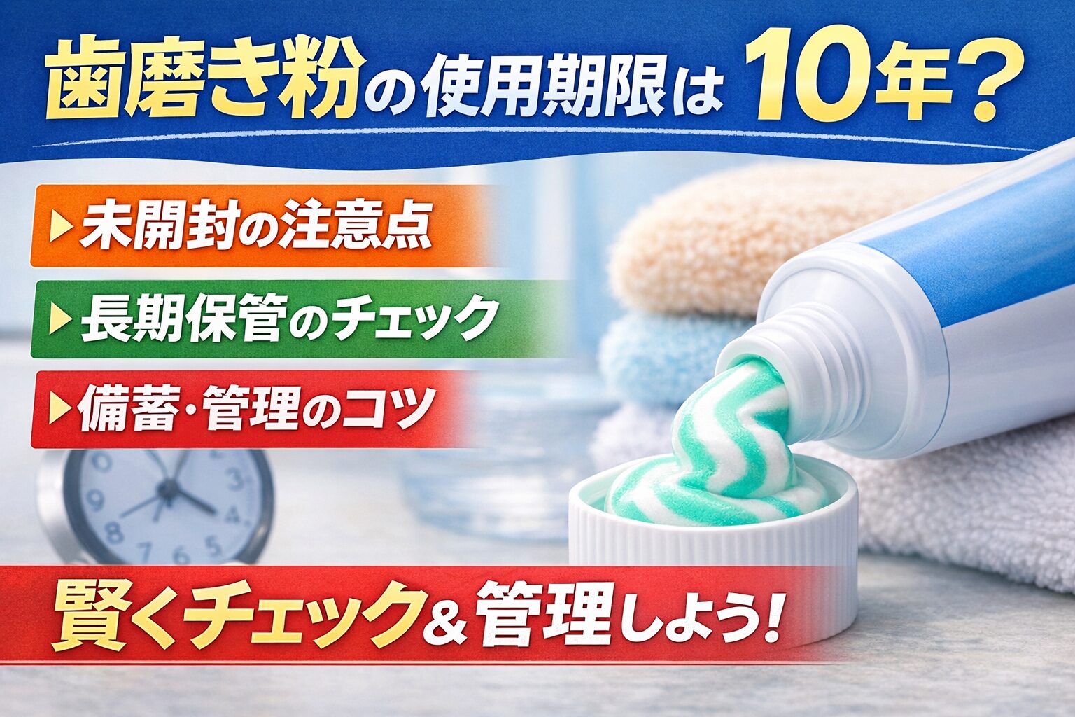 歯磨き粉の使用期限は10年って本当？未開封の目安や保管のポイントをわかりやすく解説！