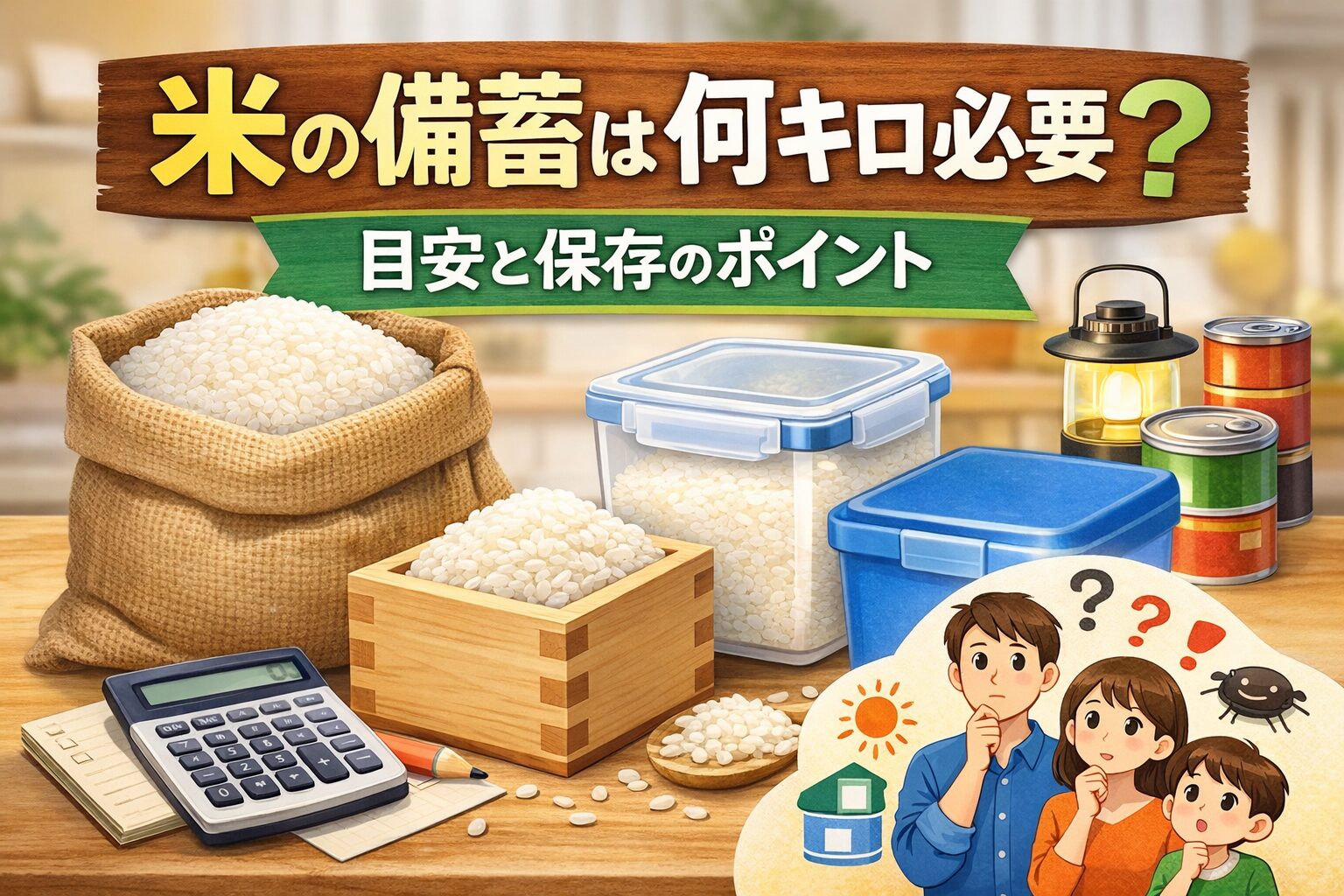 米の備蓄は何キロ必要？1ヶ月使用量をもとに家族人数別の目安を解説！