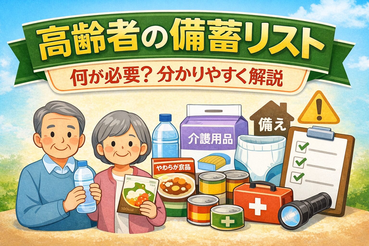 高齢者の備蓄リストはこれ！必要なもの一覧と1週間〜1ヶ月分の目安